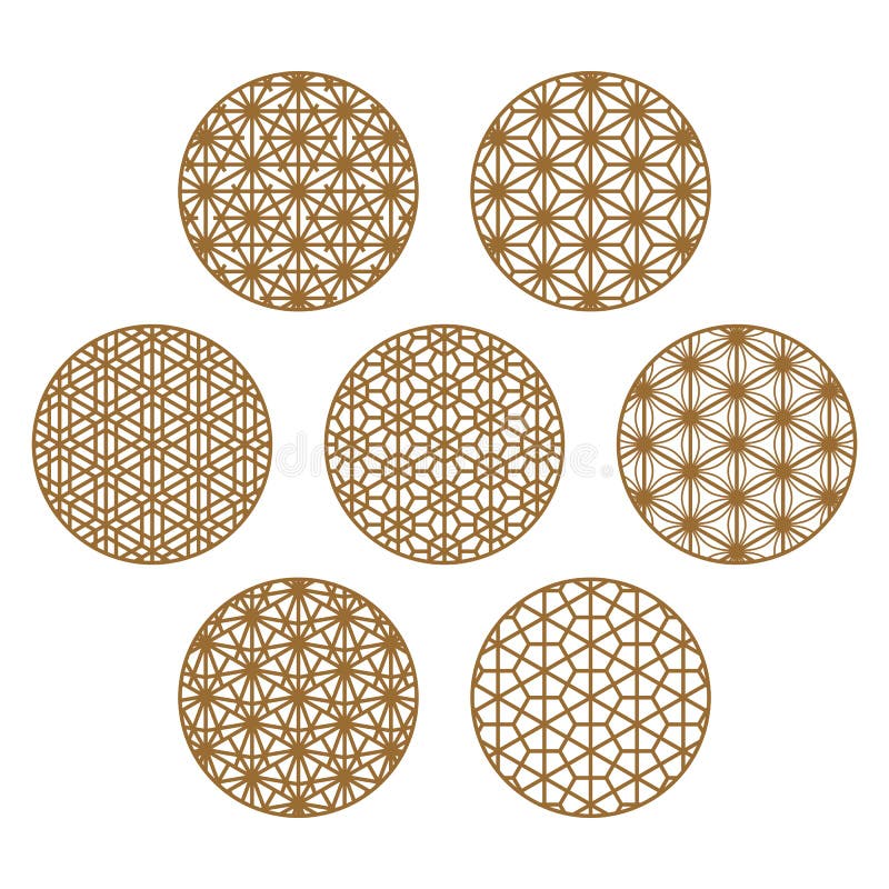 Traditional Japanese Ornament Kumiko in the Form of Balls. Stock Vector