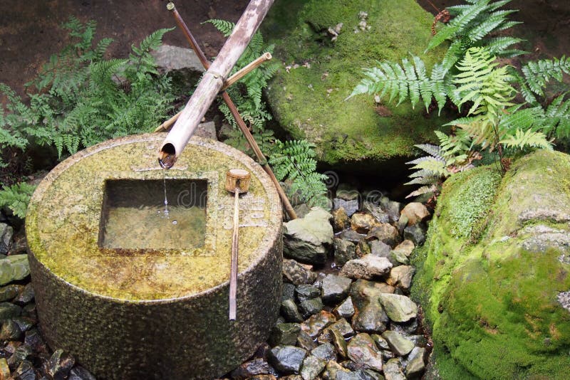 Traditional Japanese Water Well Stock Image Image of shape