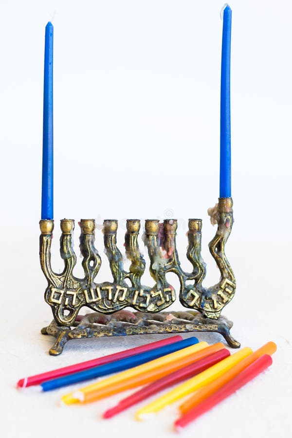 Traditional Jewish Menorah with Candles Stock Photo Image of ideas