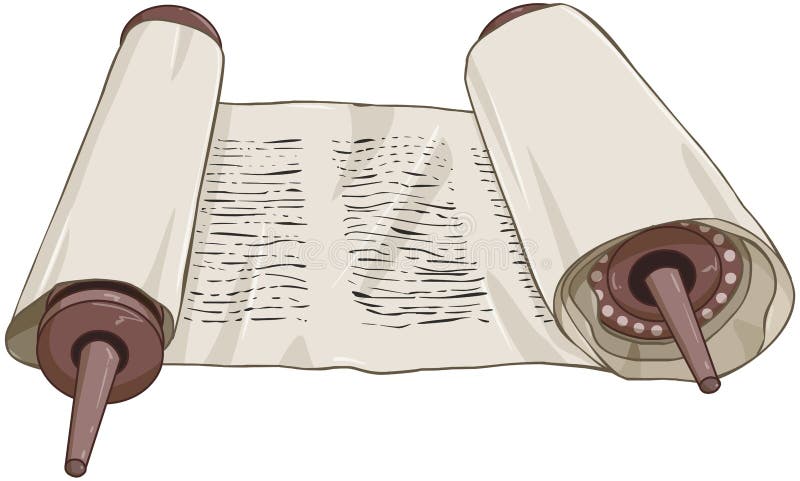 Traditional Jewish Torah Scroll With Text vector illustration