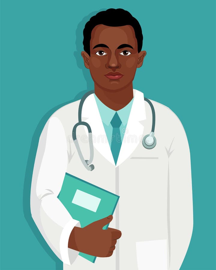 Young Male Doctor Stethoscope Bonnet Medical Stock Vector