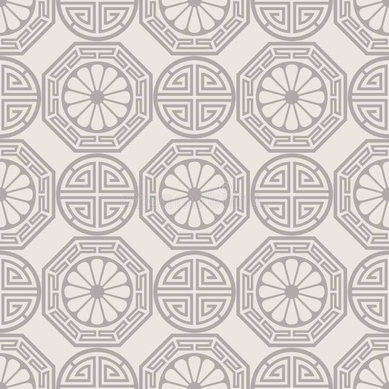 Traditional korean, japanese, chinese seamless pattern design