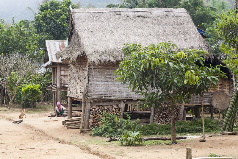 Traditional Laos Hill Tribe Home Editorial Stock Image Image of