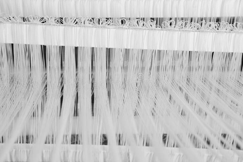 Traditional loom detail with wool yarn in black and white royalty free stock photos Traditional loom detail with wool yarn in black and white royalty free stock photos