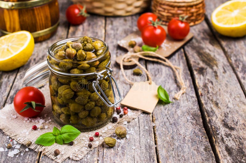 Traditional Marinated Capers Stock Image - Image of ...