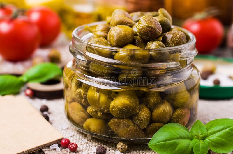 Traditional Marinated Capers Stock Image - Image of ...