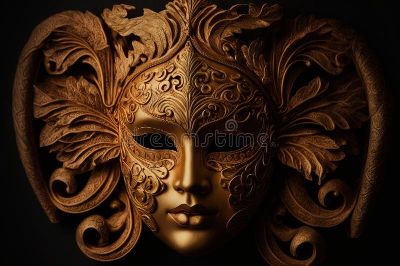 Traditional Mask Decoration for Carnival in Venice Stock Illustration