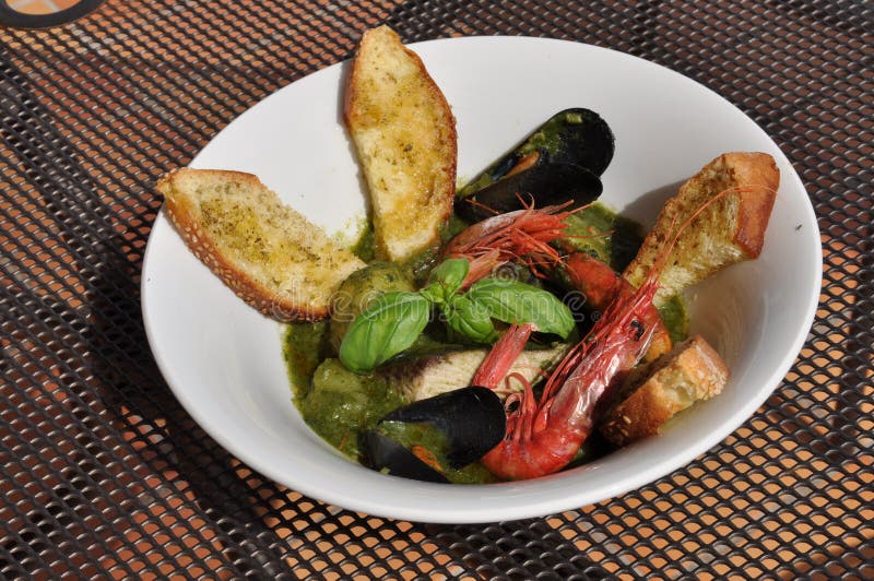 Traditional mediterranean fish soup - zuppa di pesce