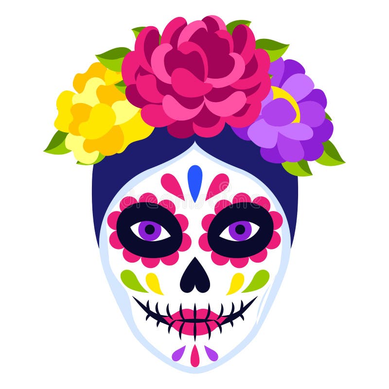 Traditional Mexican Catrina Head Skull. Dia De Los Muertos. Day of the ...