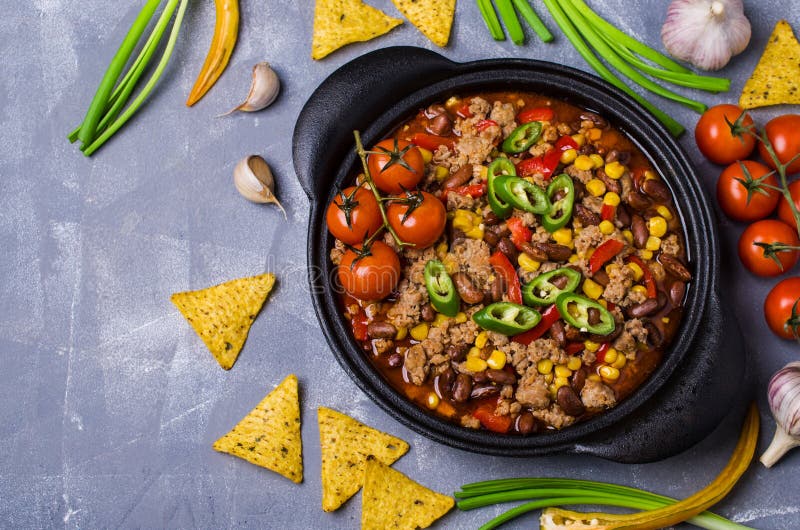 Traditional Mexican Chili Concarne Stock Photo - Image of beef, america ...