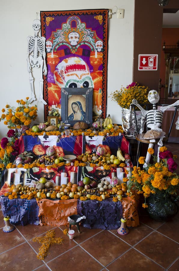 Day of the Dead Offering Altar Editorial Stock Image - Image of mexico ...