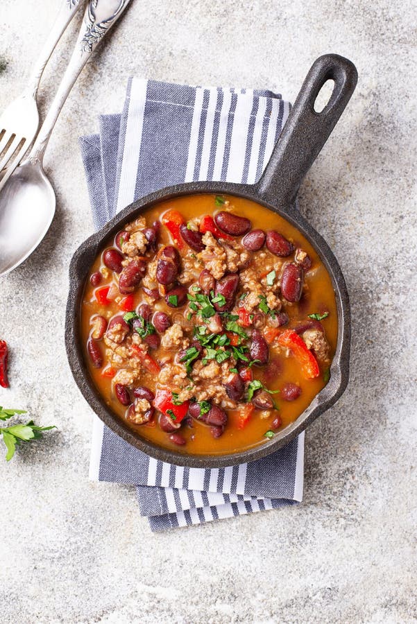 Traditional Mexican Dish Chili Con Carne Stock Photo - Image of beans ...