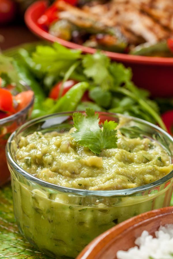 Traditional Mexican Guacamole Stock Image - Image of pepper, healthy ...