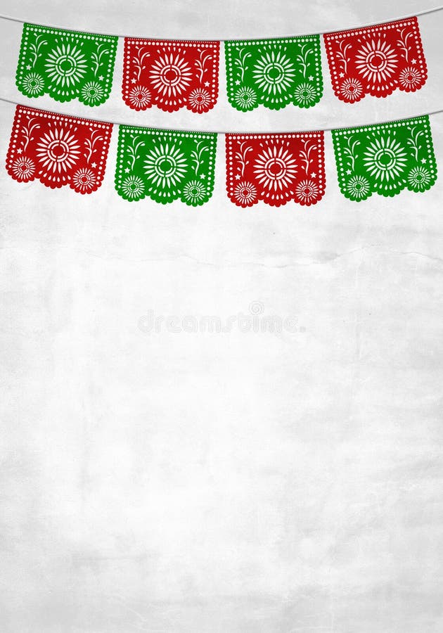 Traditional Mexican paper decoration background with old paper texture - ready for your design