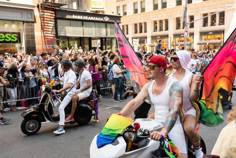 NYC LGBTQ Pride Parade on 5th Ave in Manhattan, New York on June 26