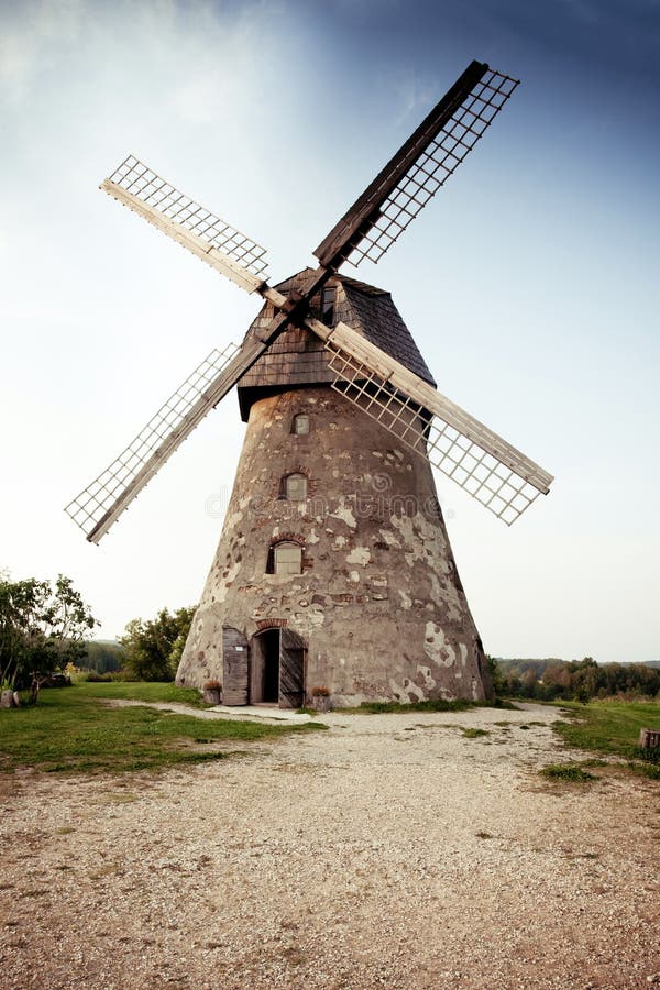Traditional Old dutch windmill in Latvia stock photography Traditional Old dutch windmill in Latvia stock photography