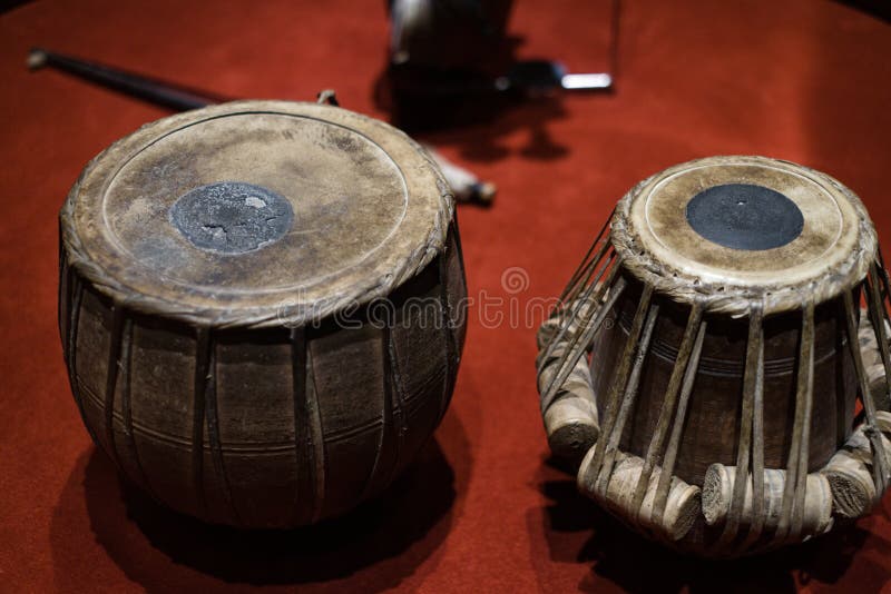 Traditional and Old Percussion Musical Instruments Stock Photo Image