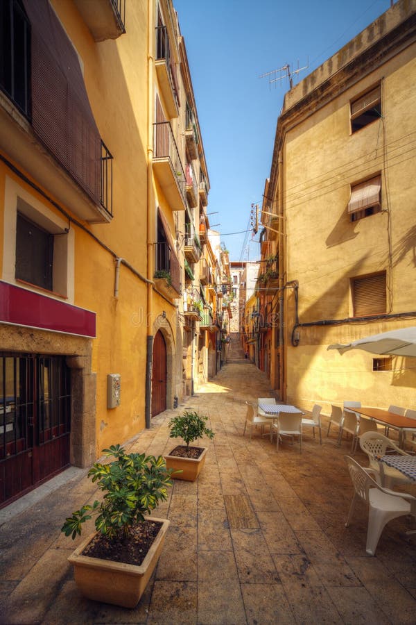 Traditional Old Spanish Street Stock Image - Image of europe, urban