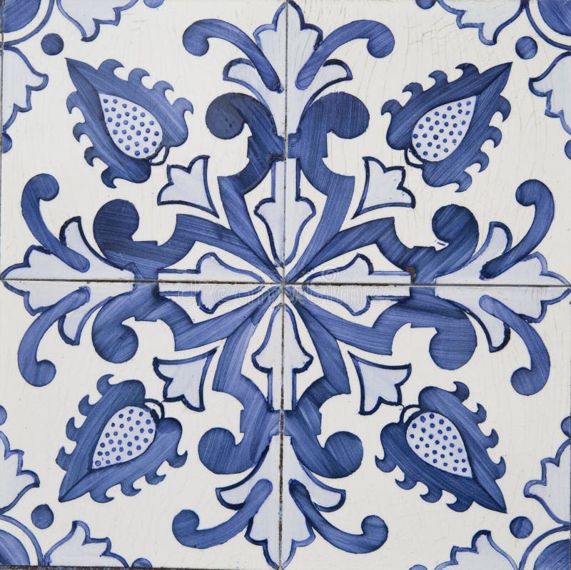 Traditional ornate portuguese decorative tiles,Portuguese.