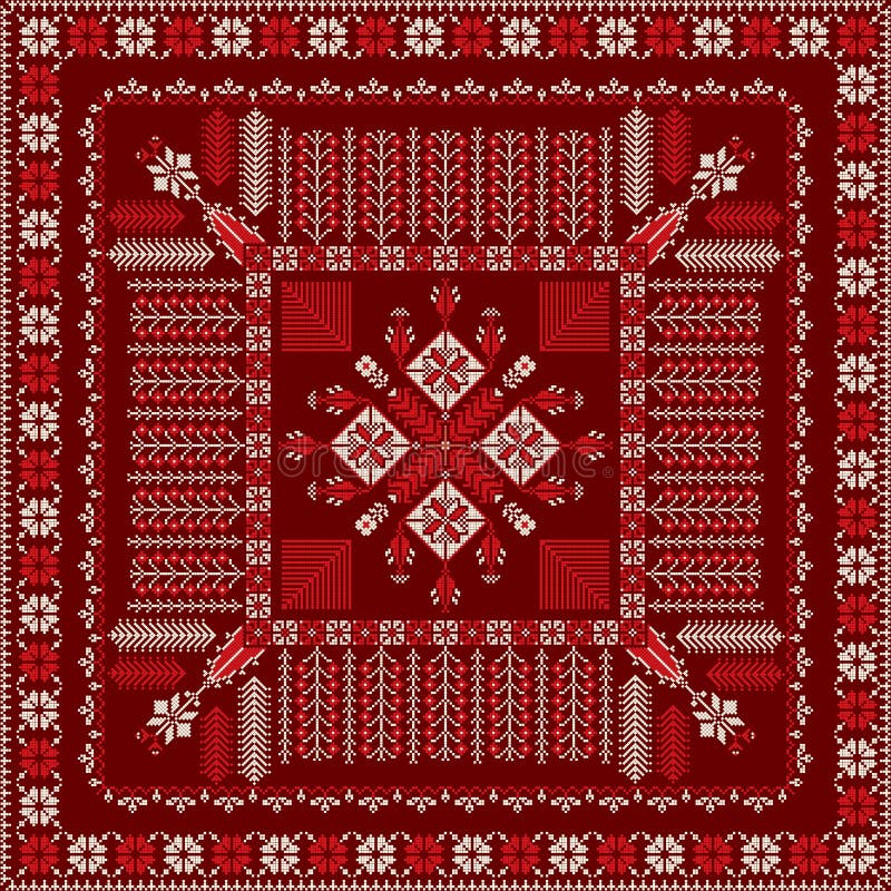 Traditional Palestinian Embroidery Pattern 24