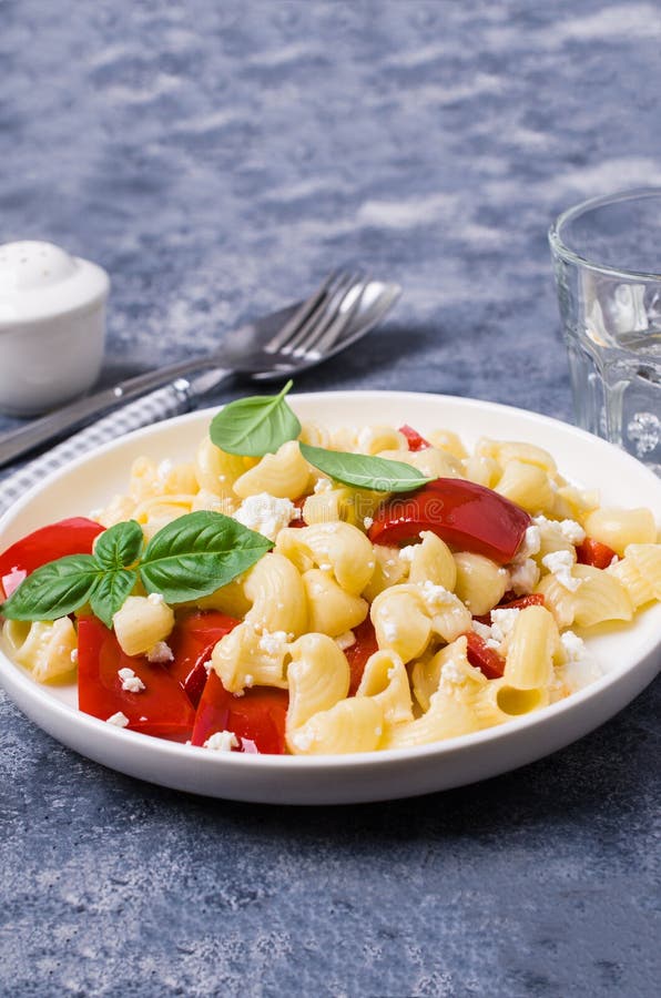 Traditional Pasta With Cottage Cheese Stock Image Image of green