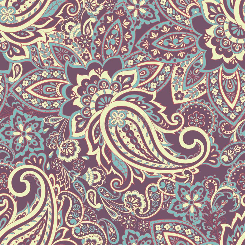 Traditional Seamless Paisley Pattern. Indian Floral Ornament. Stock ...