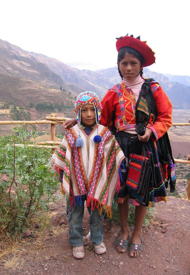 Traditional Peruvian Children Editorial Image - Image of female, hope