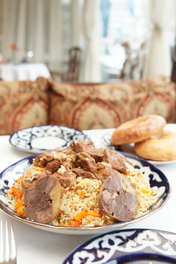 Traditional Pilaf on Restaurant Table Stock Image Image of carrot