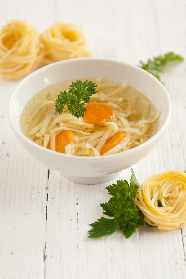 Traditional Polish Chicken Broth stock photos