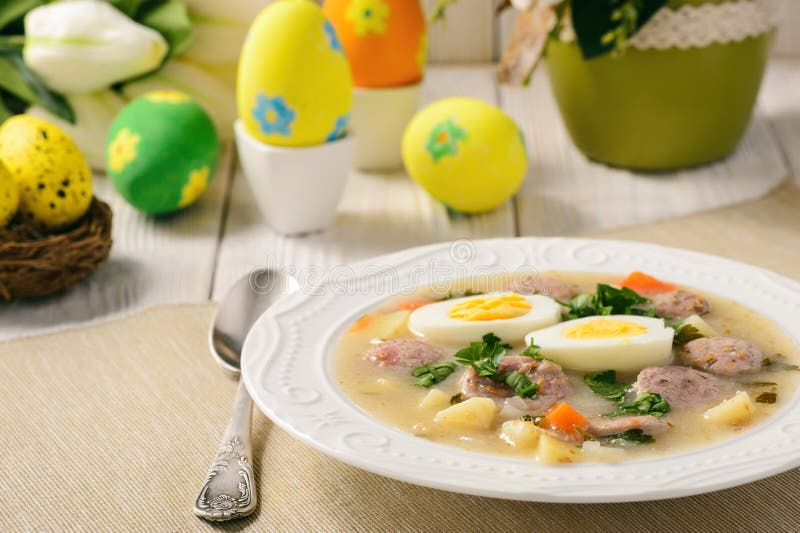 Traditional Polish Easter Soup Zurek. Stock Image Image of homemade