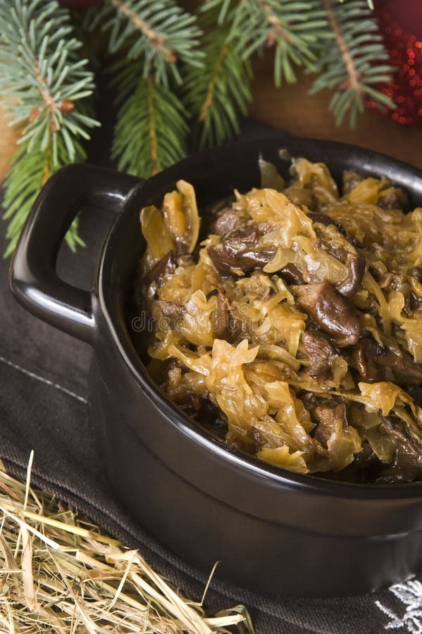 Traditional Polish Sauerkraut with Mushrooms Stock Image Image of