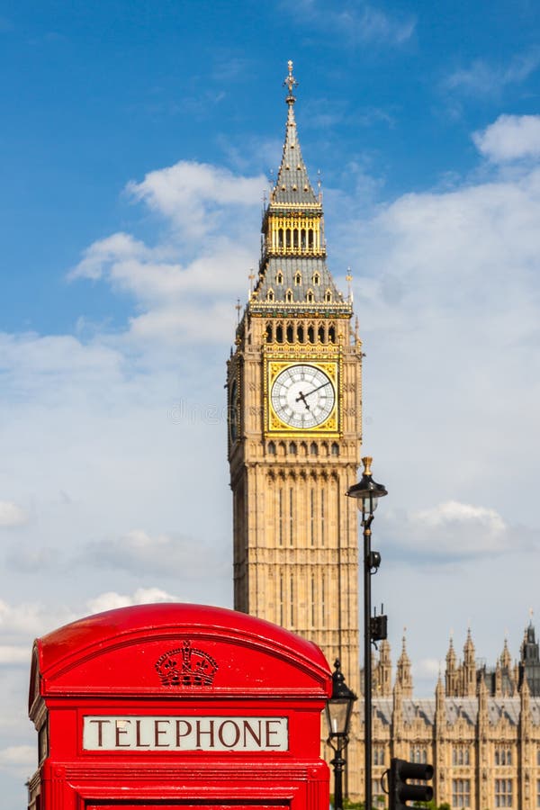 Traditional Red Telephone Box and Big Ben in London, UK stock images Traditional Red Telephone Box and Big Ben in London, UK stock images