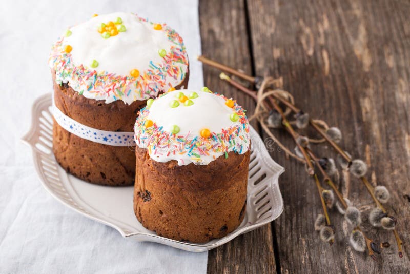 Traditional Russian Easter Cake Kulich Stock Photo - Image of tradition ...