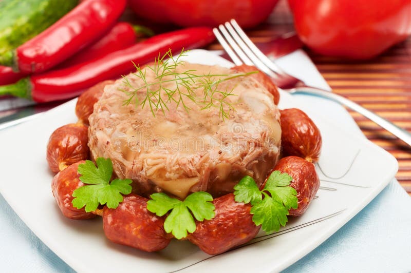 Traditional Russian Food. Aspic Meat Jelly Stock Photo Image 33428538