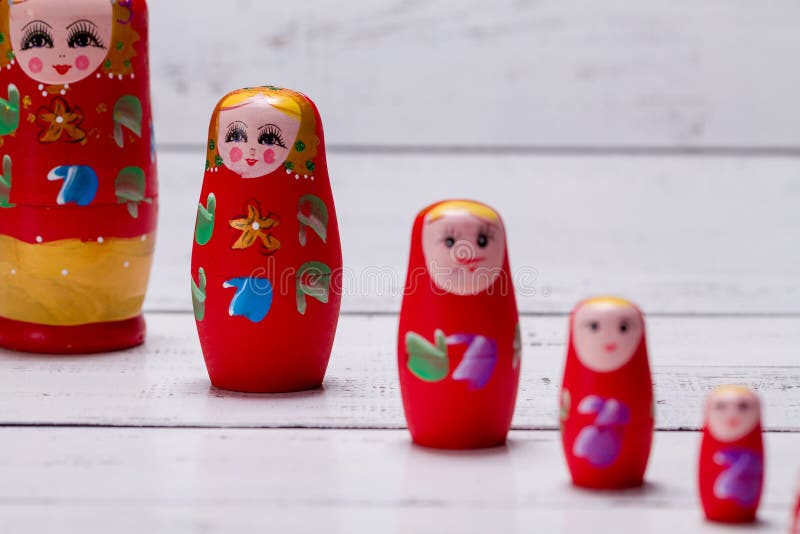 Traditional Russian Wooden Dolls Called Matryoshka Stock Image Image