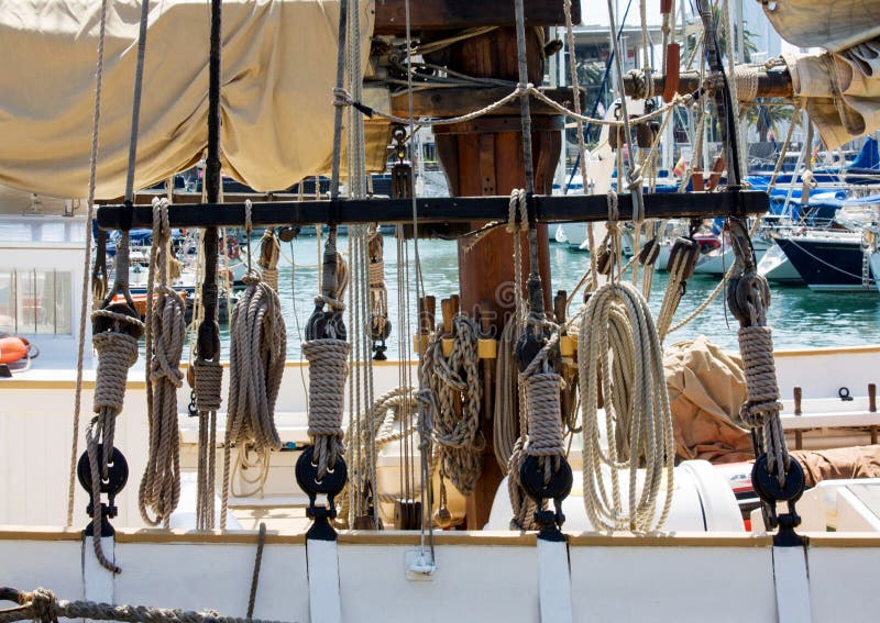 bronze sailboat rigging