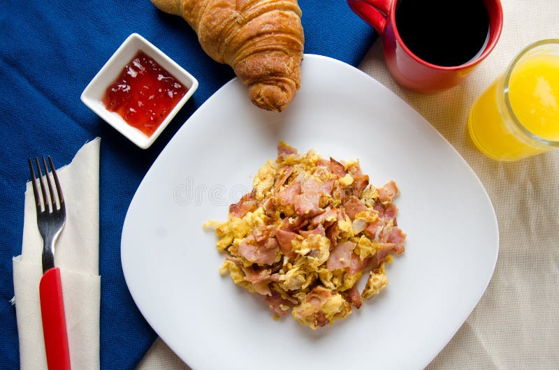Traditional Eggs and Ham Breakfast Stock Image Image of healthy