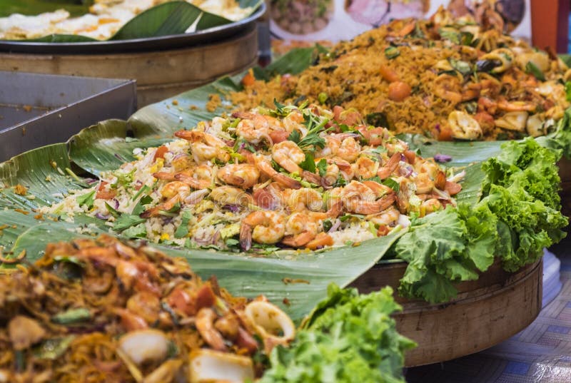 Traditional sea food in the street of Thailand