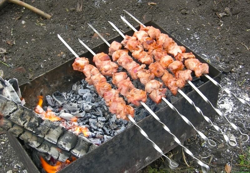 Traditional shish kebab stock photo. Image of burn, shashlik - 47123868