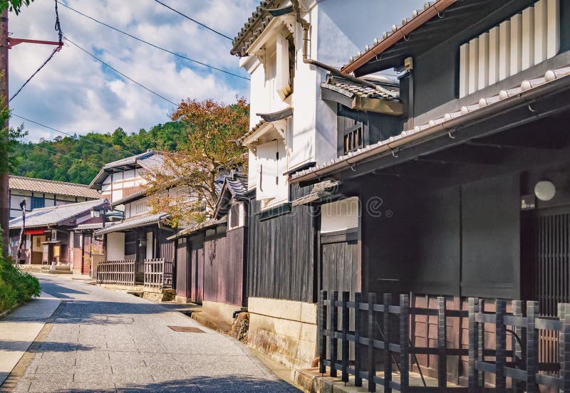 Traditional Small Japanese Street in Suburb of Kyoto Stock Photo ...