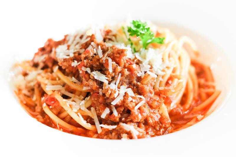 Traditional Spaghetti with Minced Beef Tomato Sauce Stock Image Image