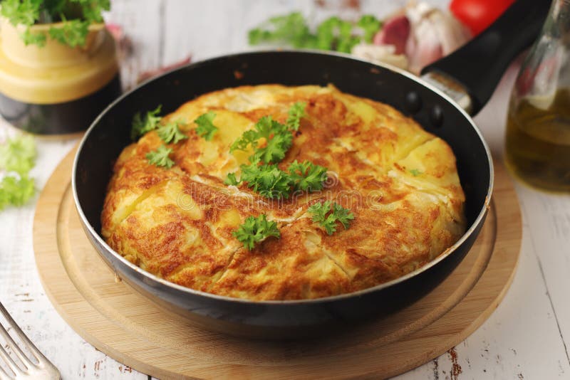 Traditional Spanish Dish Tortilla on the Table Stock Photo Image of