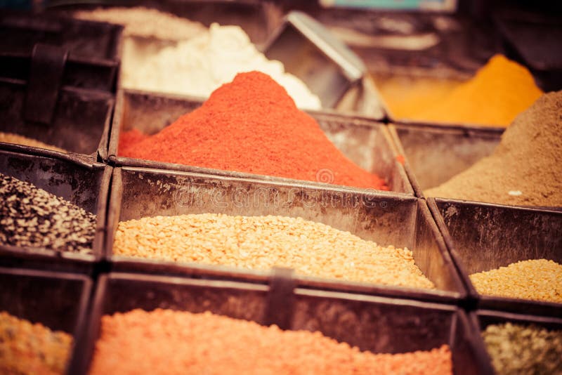 Traditional Spices Market in India. Stock Photo Image of arabic