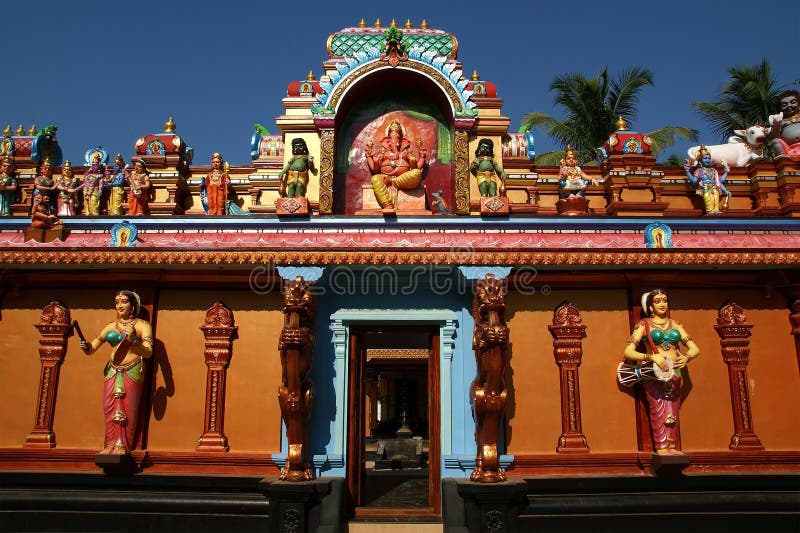 Traditional statues of gods and goddesses in the Hindu temple