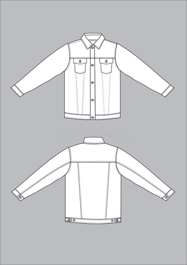 Jacket Technical Drawing Vector. Stock Vector - Illustration of bomber ...