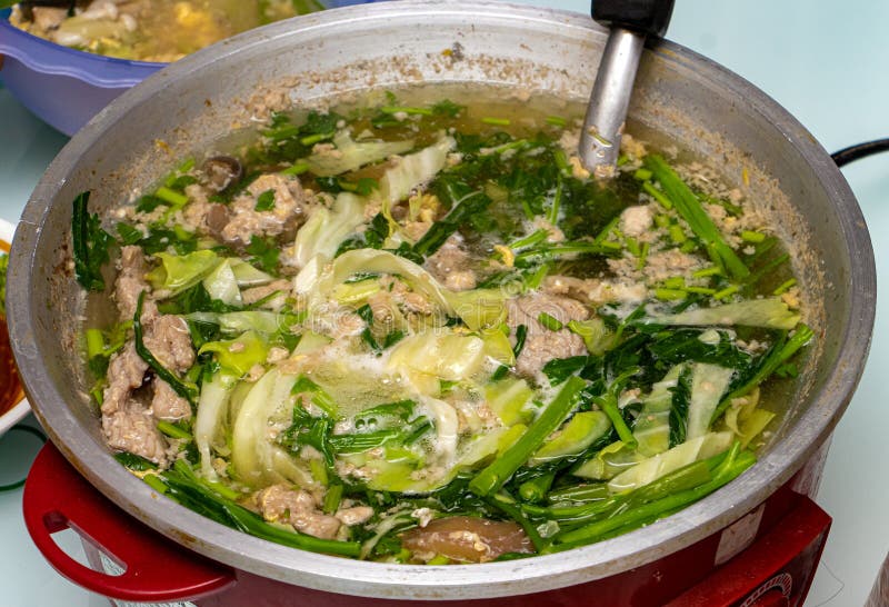 A Traditional Suki Soup Sukiyaki in a Pot Stock Photo Image of chili, mushroom 271653288