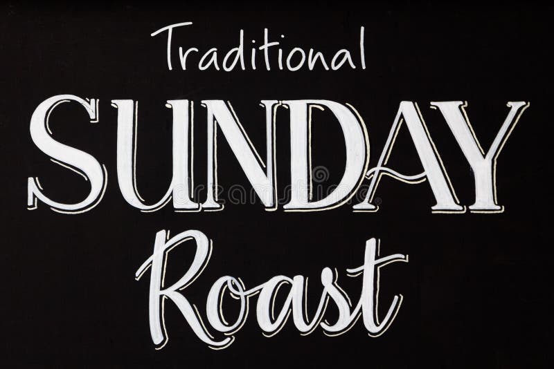 Traditional Sunday Roast on a Chalk Board Stock Photo Image of roast