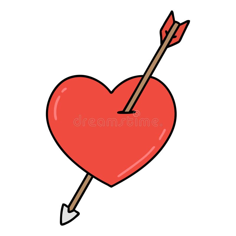 traditional tattoo of an arrow and heart