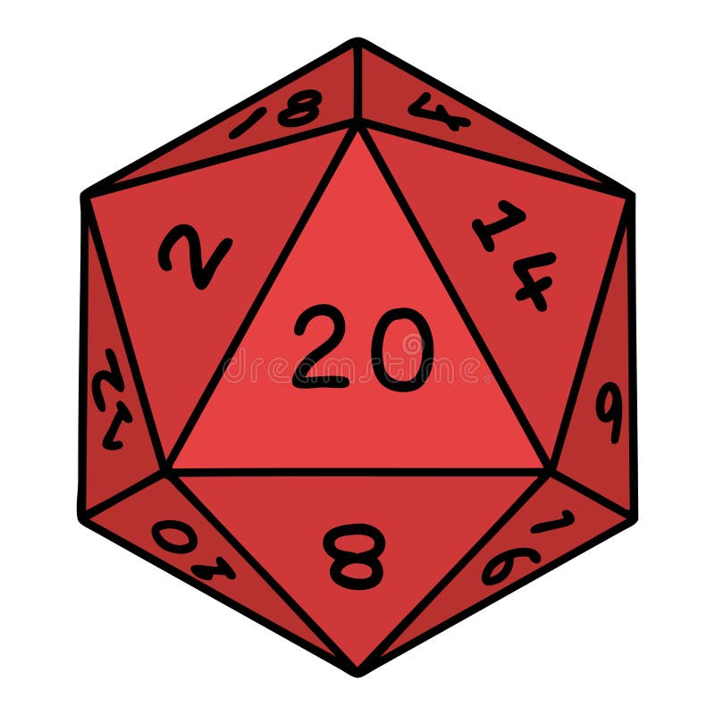 traditional tattoo of a d20 dice