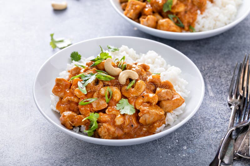 Traditional Thai Chicken Curry with Cashews and Herbs Stock Image Image of dark, food 271997187